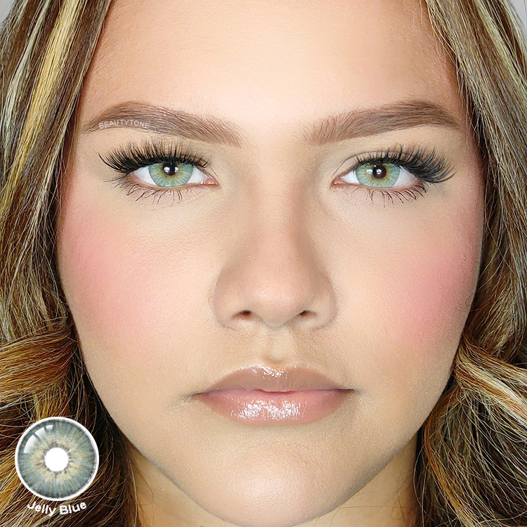 Jelly Blue Yearly Eye Color Colored Contact Lenses Natual Look Soft Eye Contact Lenses