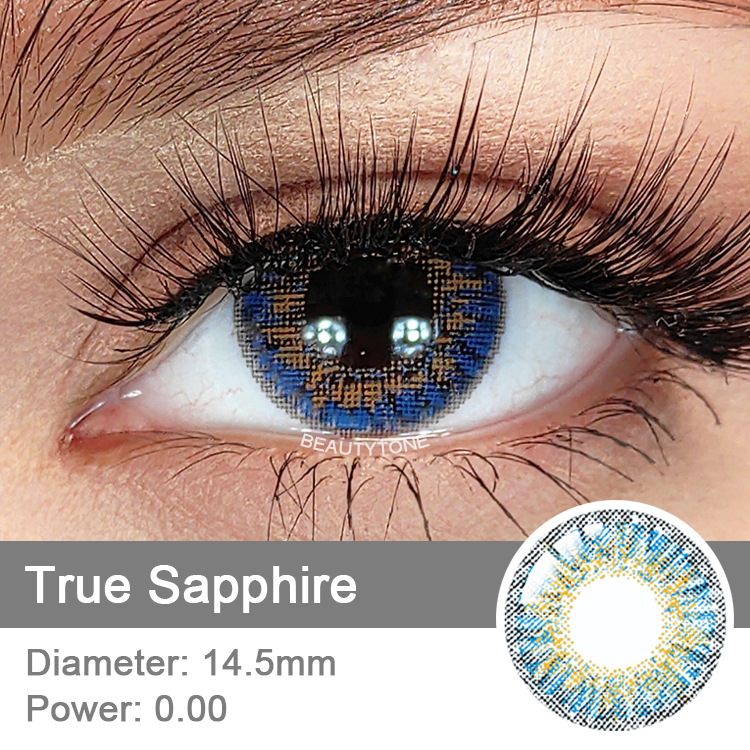 True Sapphire Contact Eye Lenses Wholesale Lentes De Contacto Para Ojos Without Prescription Affordable Blue Eye Lens
