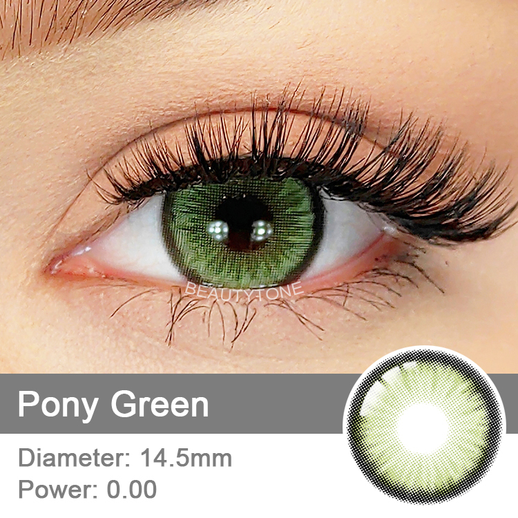 Pony Green Color Contact Lenses for Brown Eyes New Arrival  Lentes De Contacto Fantasia Yearly Soft Eye Colored Contact Lenses