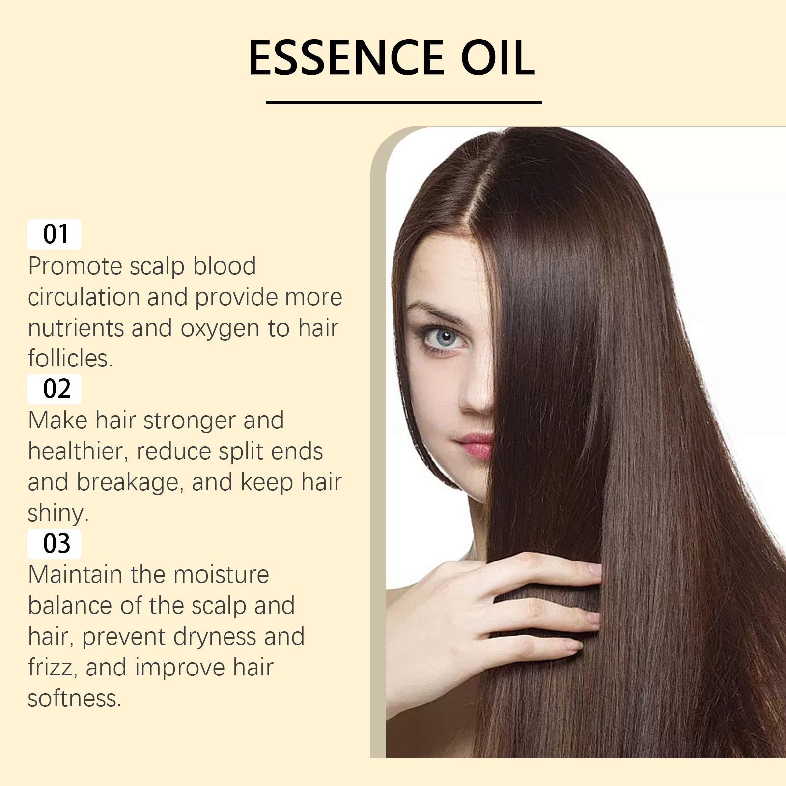 Smoothing Repair Plant Derived Hair Glossy Non Greasy Gentle Scalp Hair Repair Nourishing Plant Derived Hair Care Essential Oil
