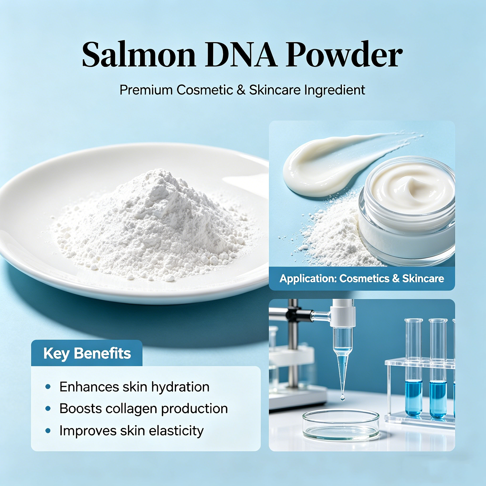 High Purity Salmon DNA Powder | Natural Marine Active Ingredient | Skin Care Raw Material for Cosmetics