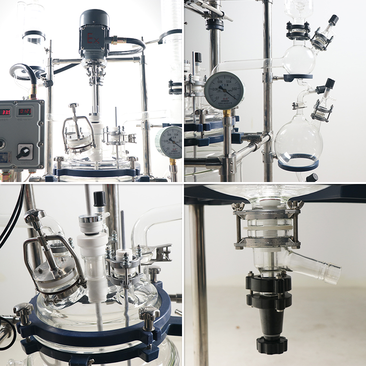 High-Efficiency Advanced Design Double Layer Glass Reactor, Lab Reactor Vessel For Chemical Synthesis