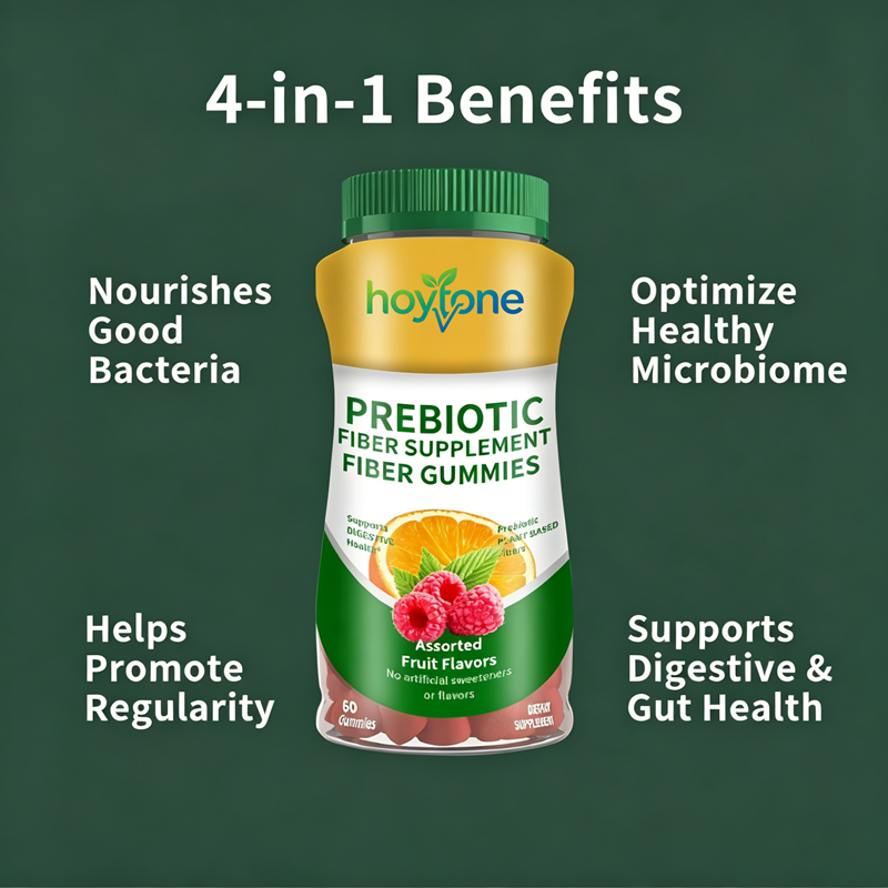 OEM Private Label Adult Prebiotic Fiber Gummies Digestive Immune Support Gut Health Plant Based Low Sugar Vegan Fiber Supplement