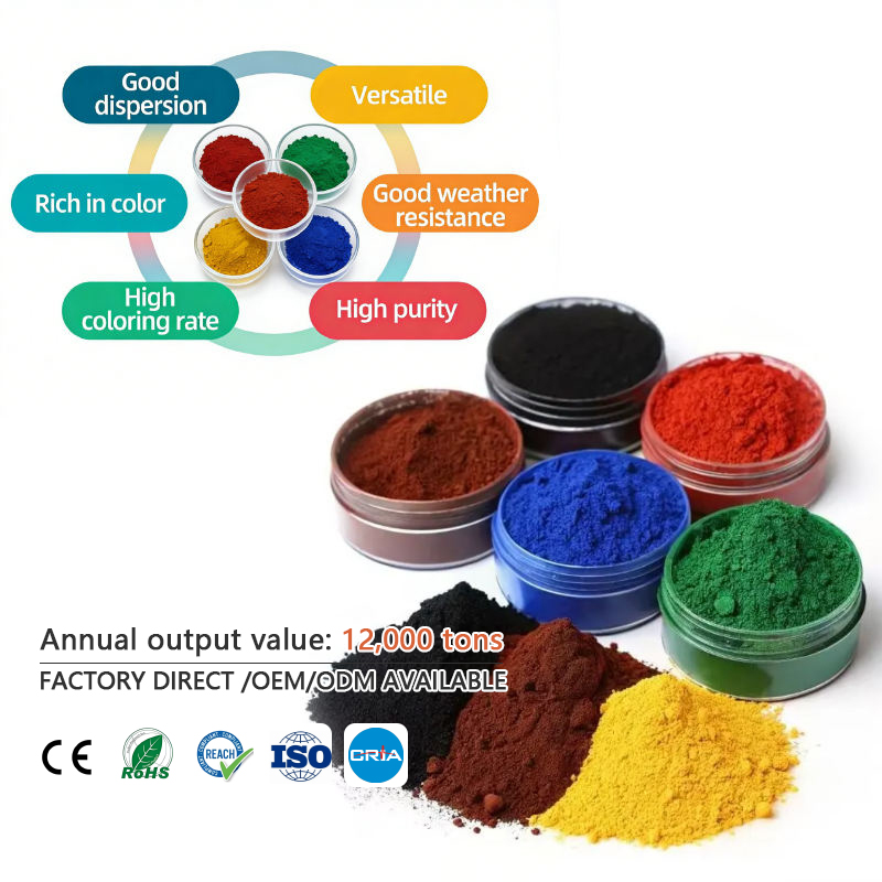 Manufacturers Color Powder Pigment Synthetic Iron Oxide Red Yellow Black Blue Green Brown For Concrete/Bricks/Paints