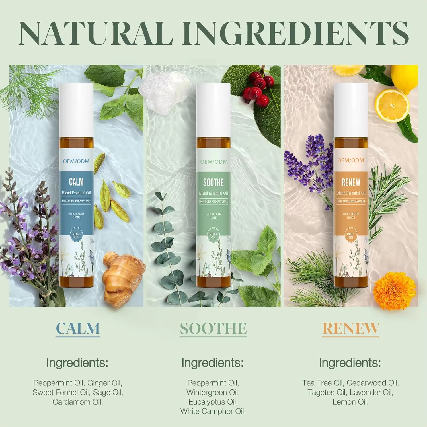 High Quality OEM/ODM Natural Organic Blend Aromatherapy Essential Oils Roll on Essential Oil Sets