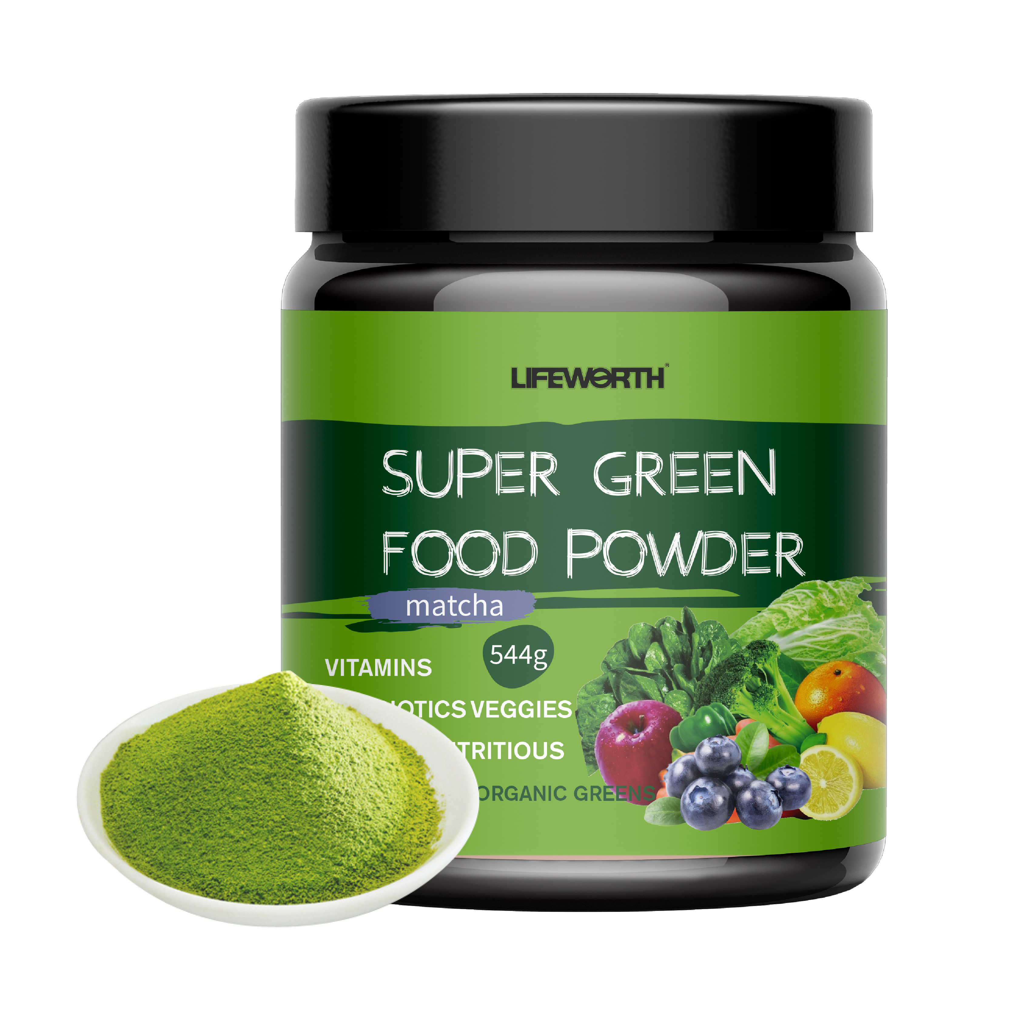 Organic Superfood Blend Daily Vitamin Dietary Fiber Supplement Powder Form GMP Certified Improve Immunity for Adults Not for