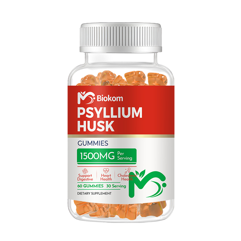 Private Label Sugar Free Peach Flavor 60 Count 1500Mg Psyllium Husk Gummies Psyllium Husk Fiber Gummies Support Digestive Health