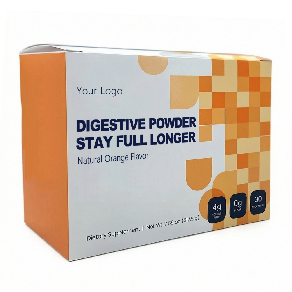 OEM Digestive Powder Sachets Support Metabolism Weight Loss Products Pre-Meal Soluble Fiber Drink Mix 0 Sugar Orange Flavor