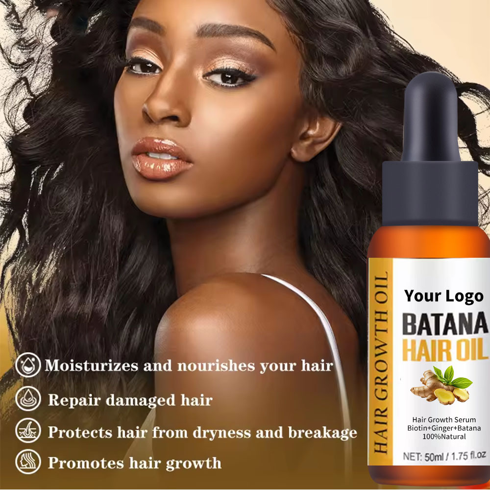 Custom BATANA Herbal Vegan Hair Care Essential Oil with Biotin for Hair Growth Thick &amp; Fluffy Improve Frizz OEM