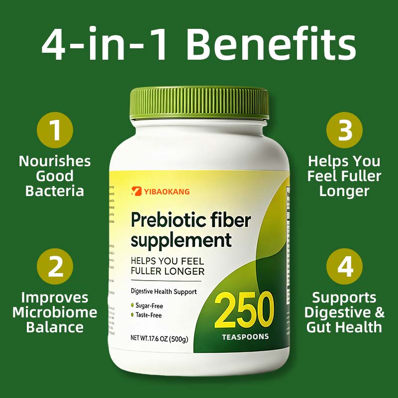 Factory Unflavored Prebiotic Fiber Powder Daily Digestive Health Supplement, Natural Soluble Fiber for Gut Support, Non-GMO