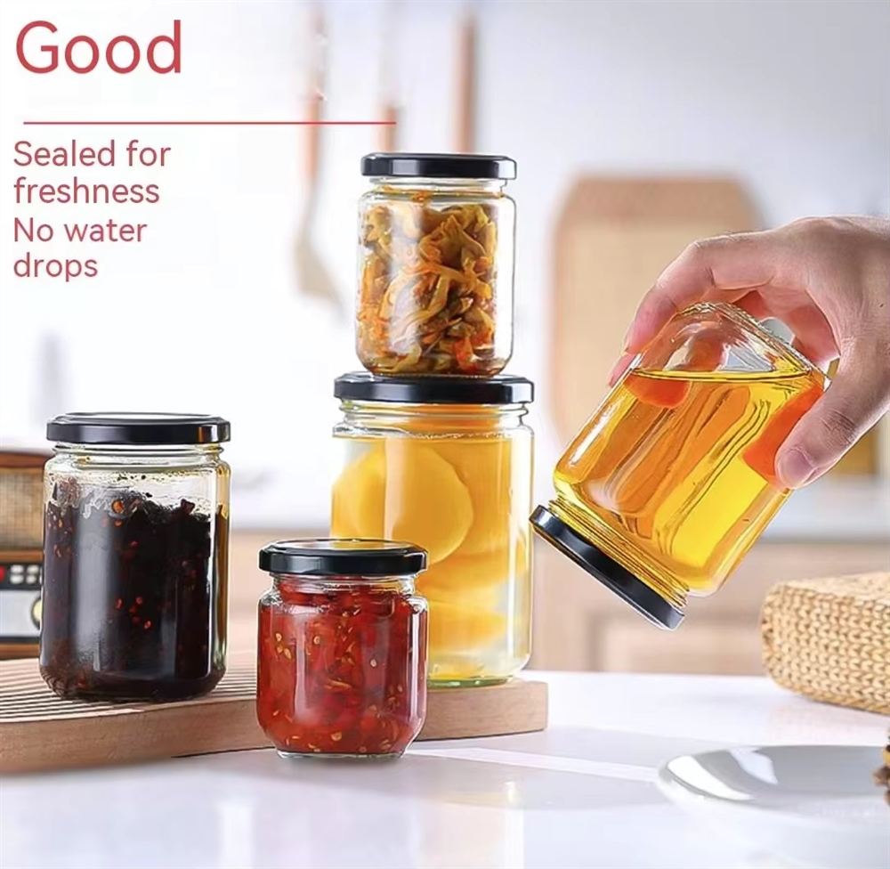 Good Quality 8oz 12oz 16oz 240ml 350ml 500ml 730ml Spice Honey Jam Food Storage Glass Bottles &amp; Jars With Lid