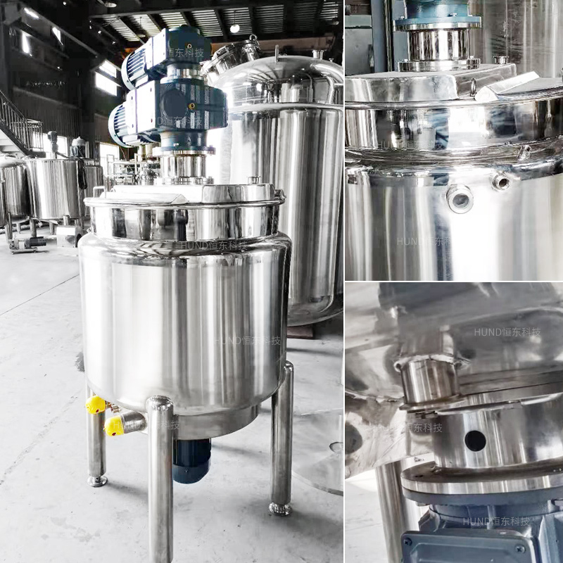 100 200 500 3000L Steam Heating Cooling Stainless Steel Double Jacketed Agitator Mixing Tank Emulsifier Homogenizer Mixer Tank