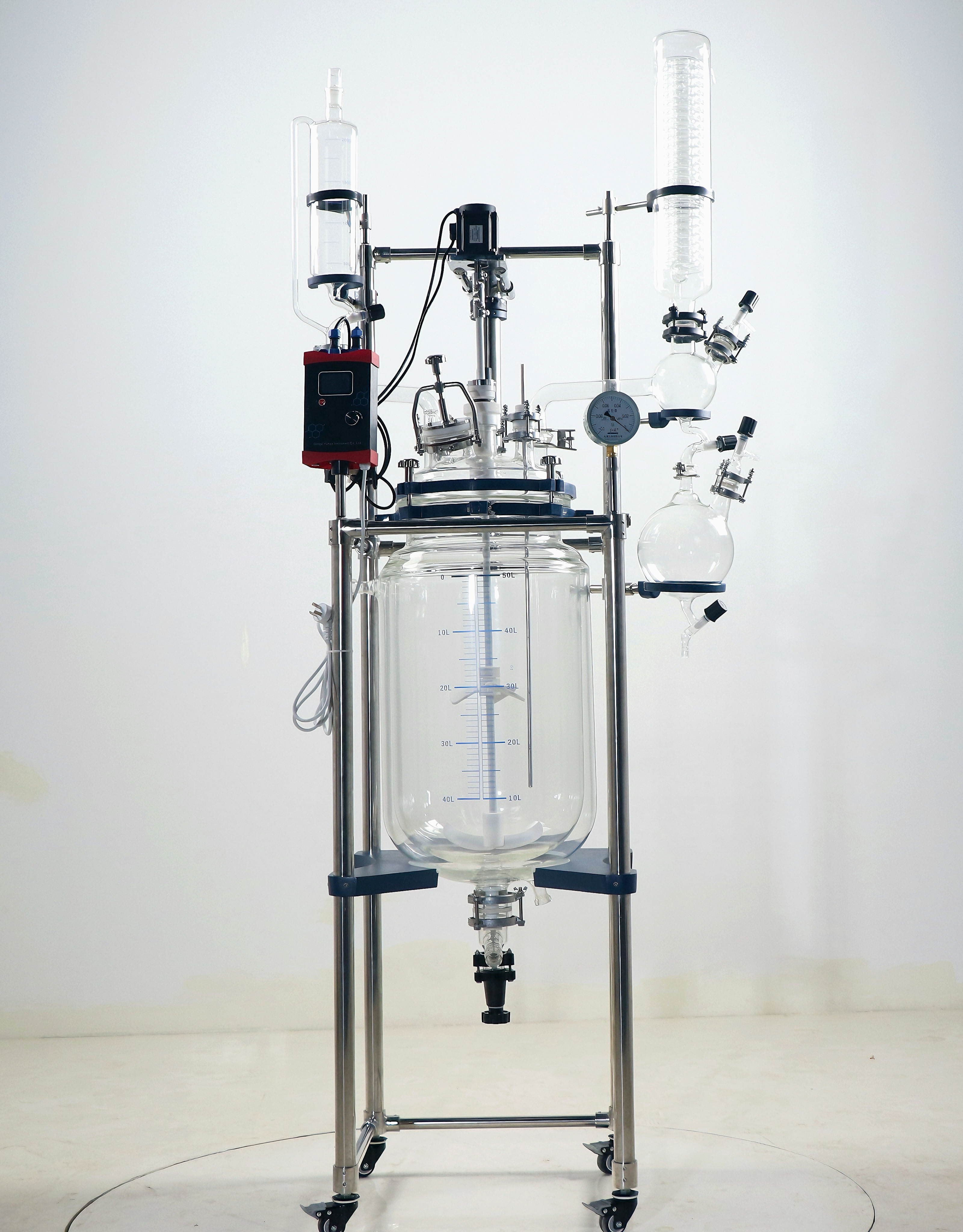 High-Efficiency Advanced Design Double Layer Glass Reactor, Lab Reactor Vessel For Chemical Synthesis