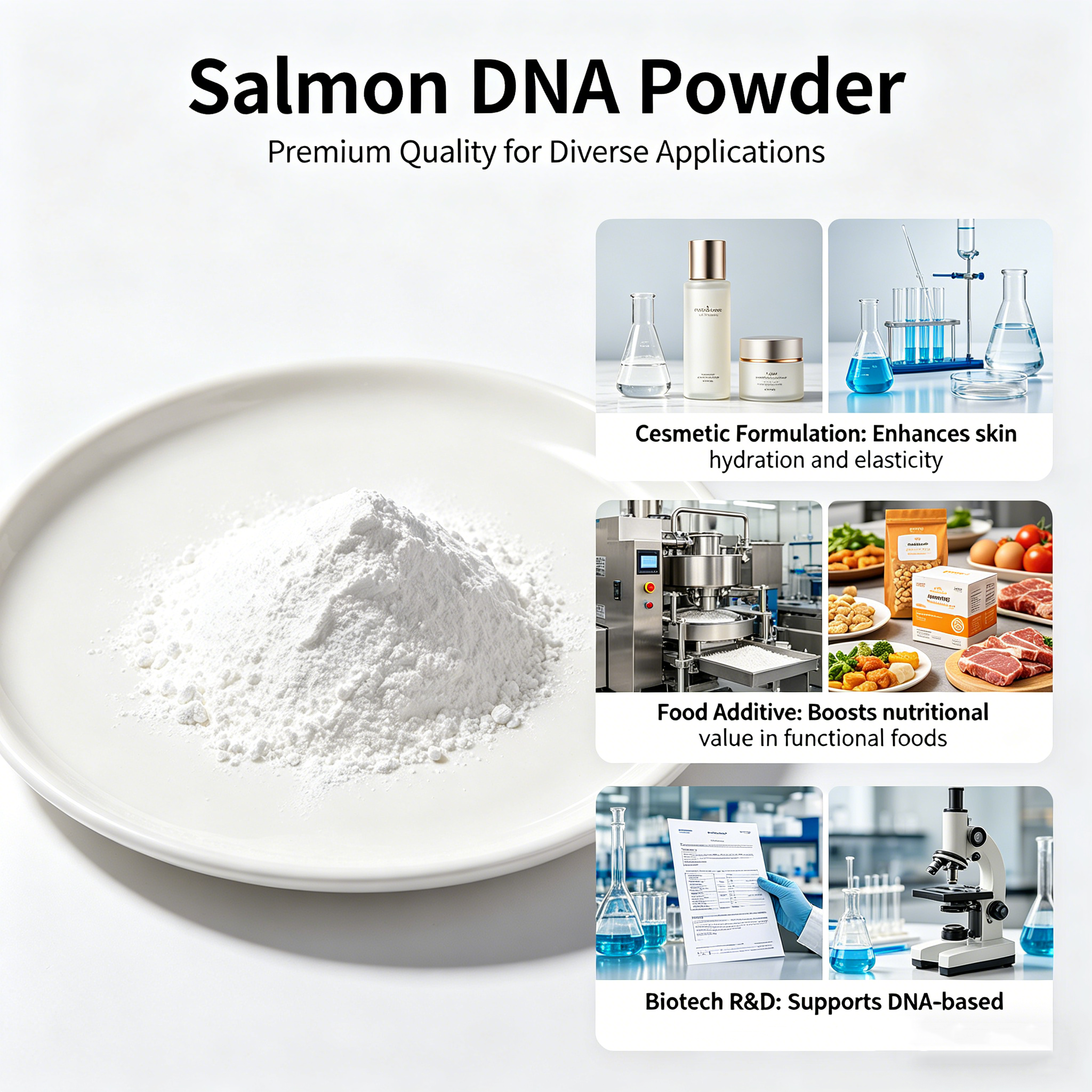 High Purity Salmon DNA Powder | Natural Marine Active Ingredient | Skin Care Raw Material for Cosmetics