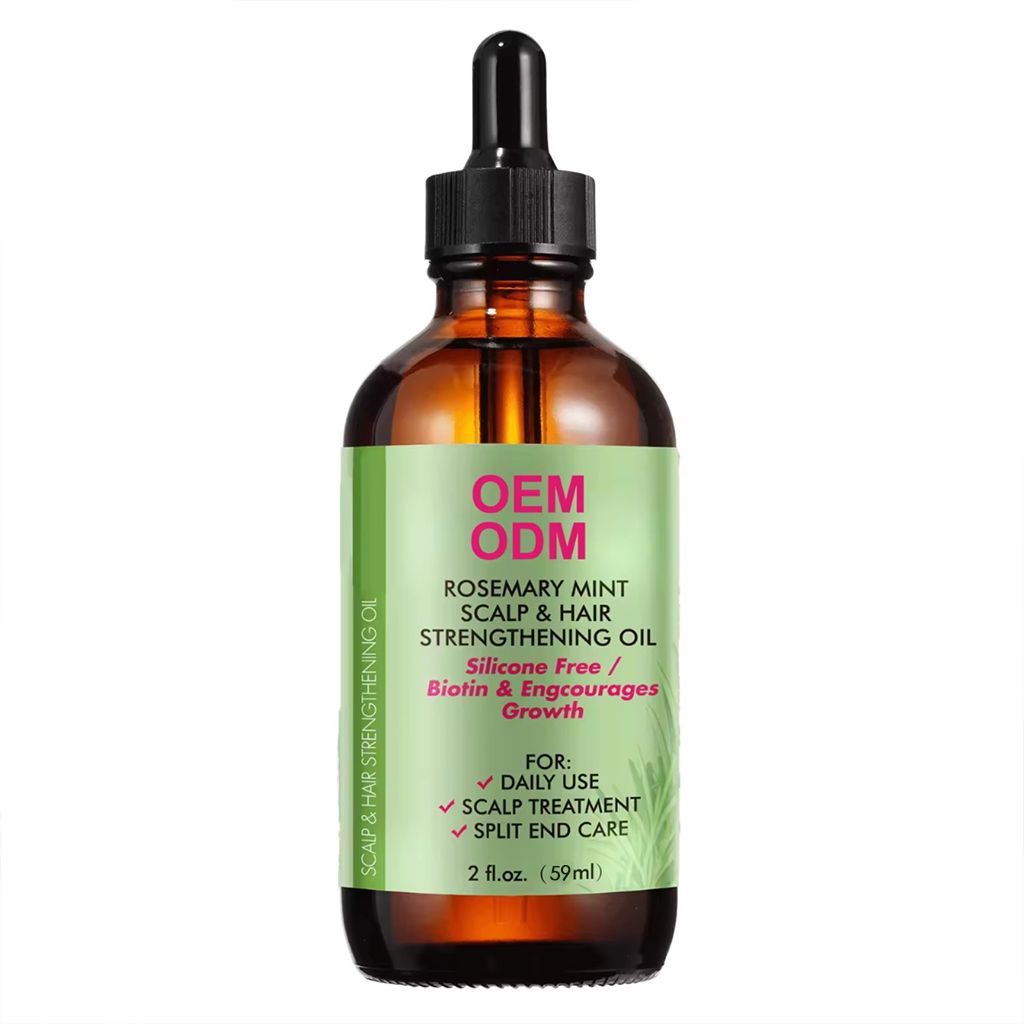 Rosemary Mint Biotin Hair Growth Oil Private Label Scalp Strengthening Essential Oil Anti Hair Loss Treatment Hair Care Oil