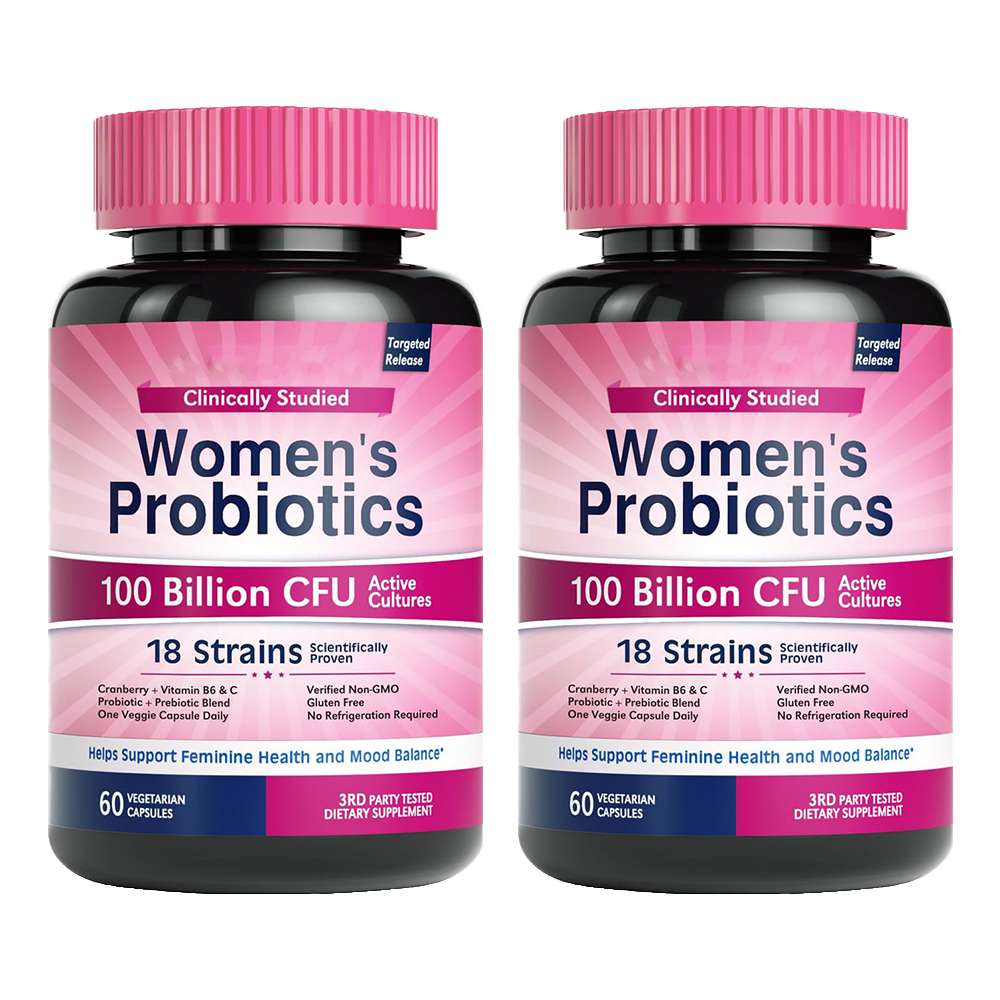 18 Strains 100 Billion CFU Active Cultures Women's Probiotics Capsules Supports Feminine Health Mood Balance Immune Support 60 2