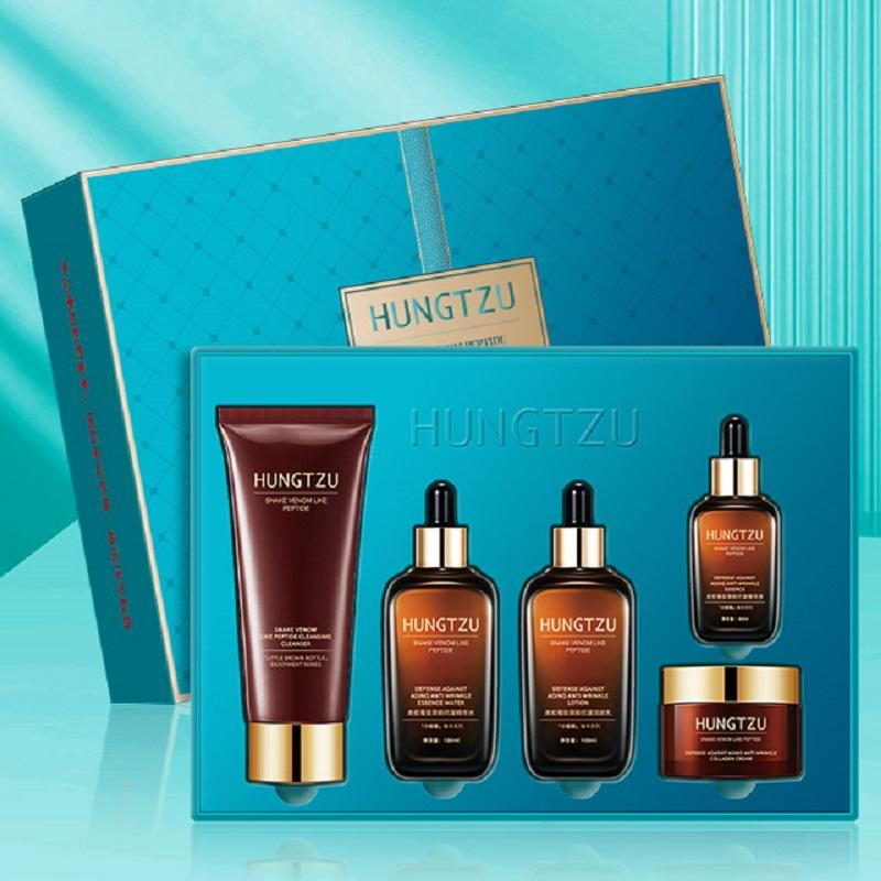 RTS Skin Care Serum Skincare Products 5 Piece Set Snake Venom Peptide Firm Smooth Brighten Skin Care Set Cosmetics Private Label