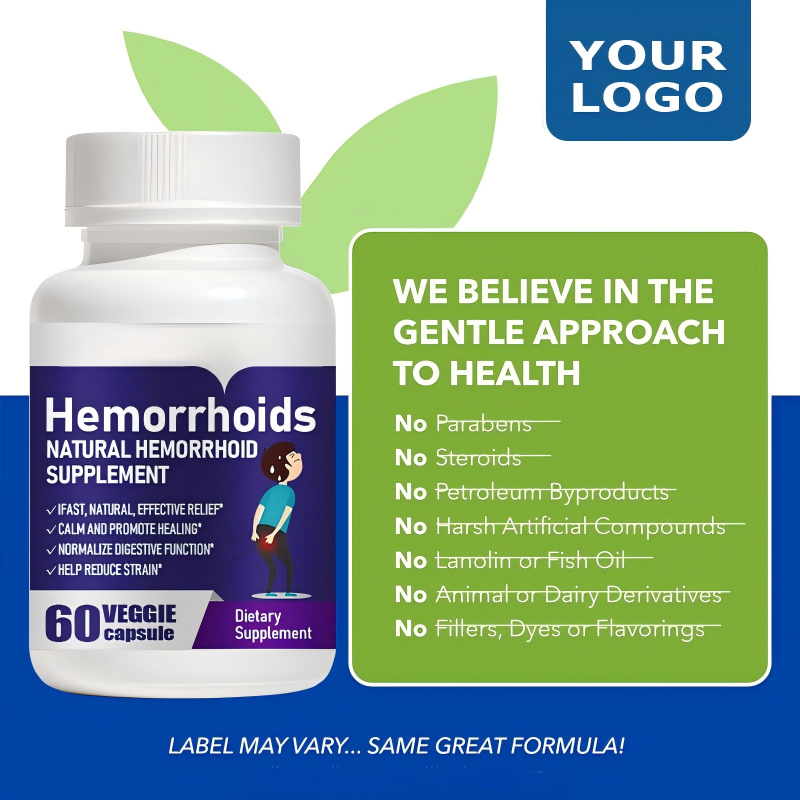 Hot Sell Psyllium Husk Capsules Vegan Non-GMO Gluten Free Colon Cleanser Daily Fiber Supplement for Gut Health Adult 60 Capsules