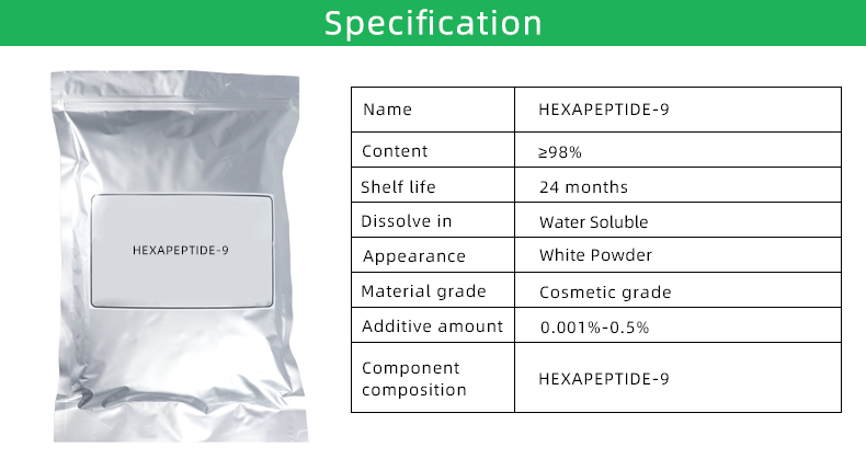 High Quality Cosmetic Grade Organic Intermediate CAS 1228371-11-6 Hexapeptide-9 Powder Shipping