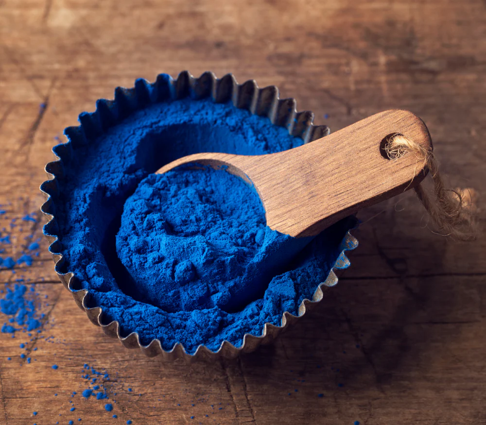 Natural Plant Pigment Colour Gardenia Jasminoides Ellis Extract E30-E100 Gardenia Blue Powder