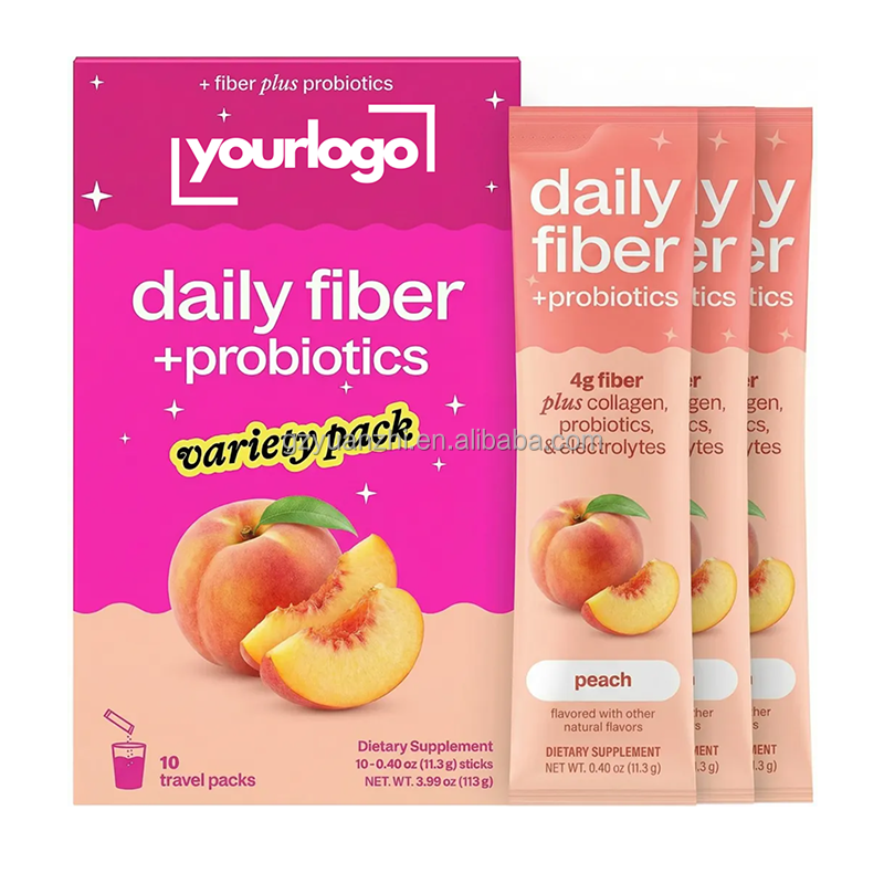 Daily Fiber Supplement Single-Serve Packets with Collagen, Probiotics, and Electrolytes
