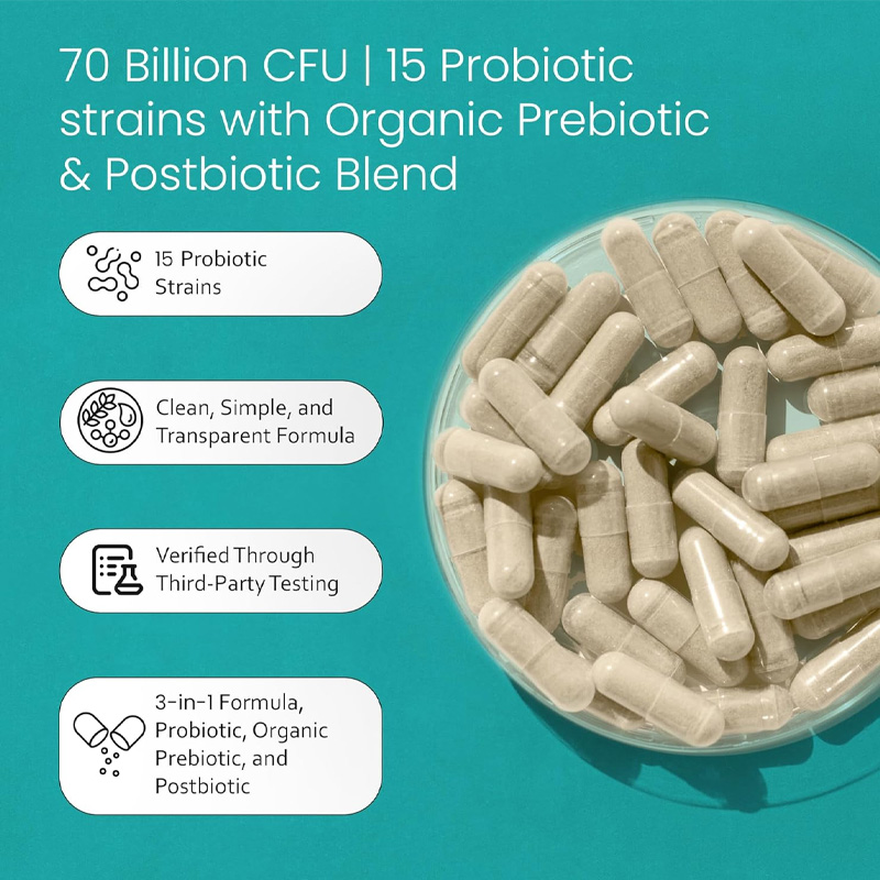 OEM Women's Probiotics 70 Billion CFU Active Cultures Capsules &amp; Pills Support Female Health &amp; Mood Balance