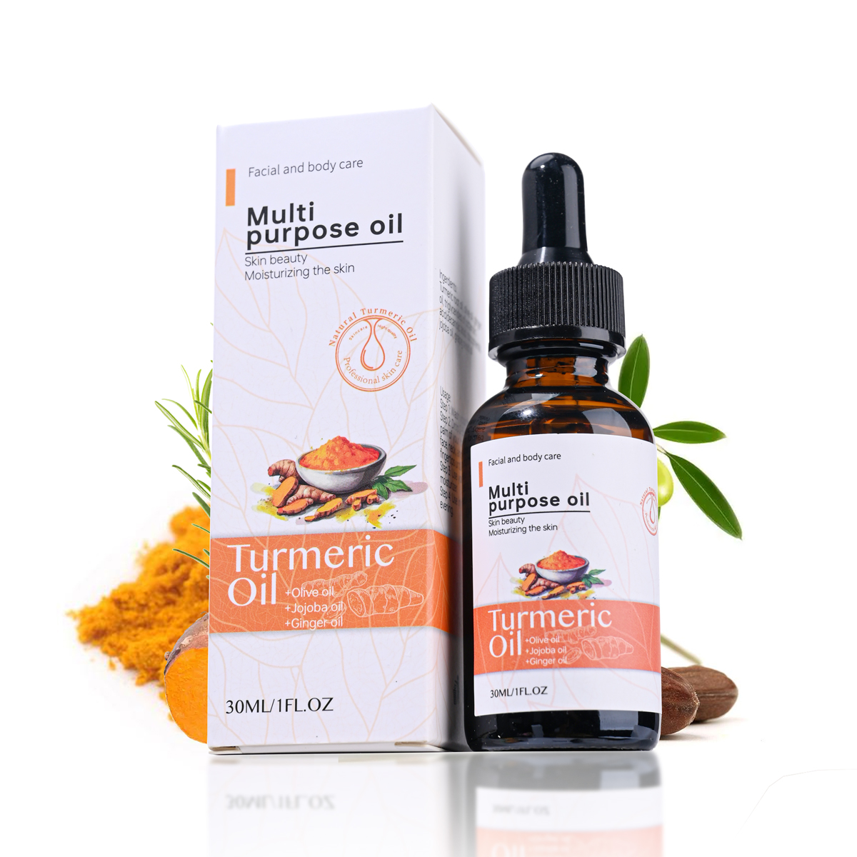 Skincare oil application step