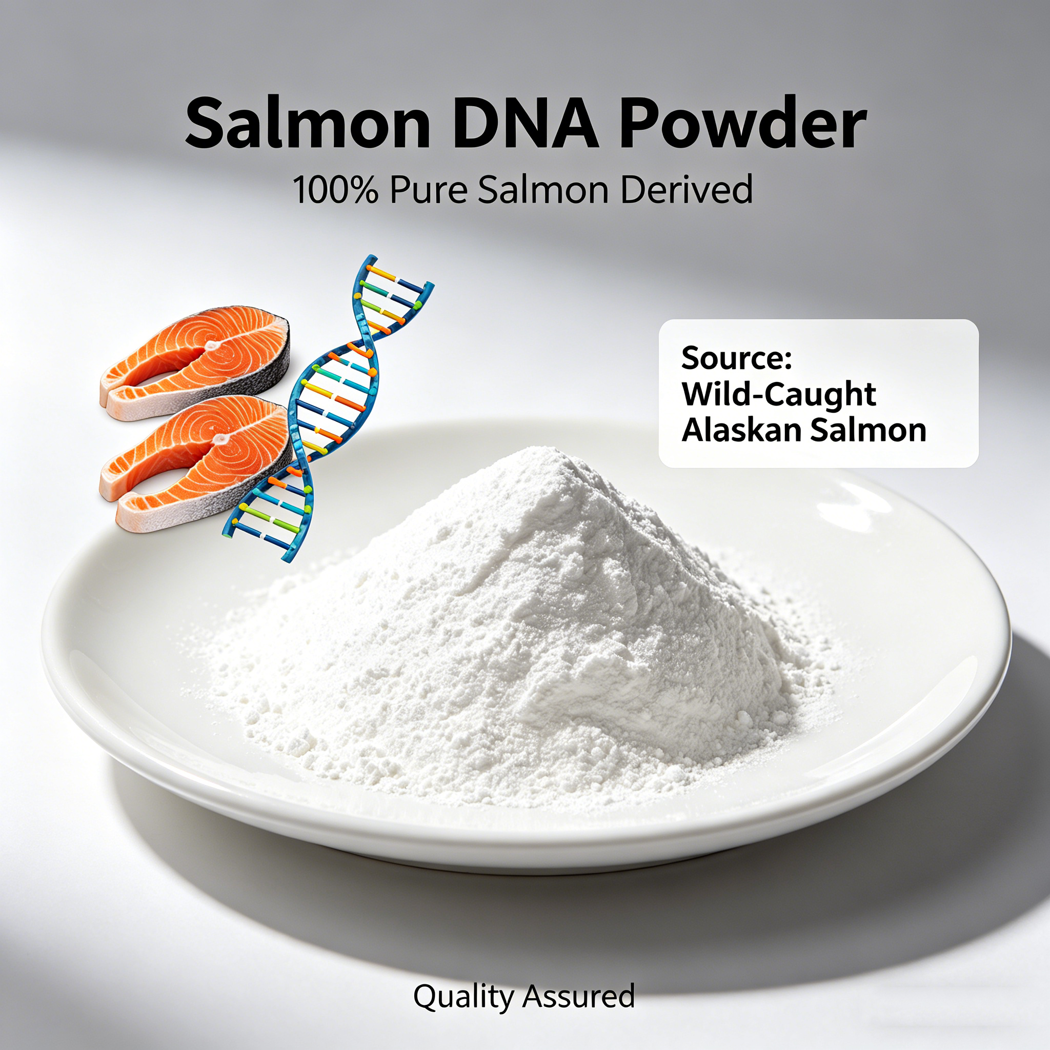 High Purity Salmon DNA Powder | Natural Marine Active Ingredient | Skin Care Raw Material for Cosmetics