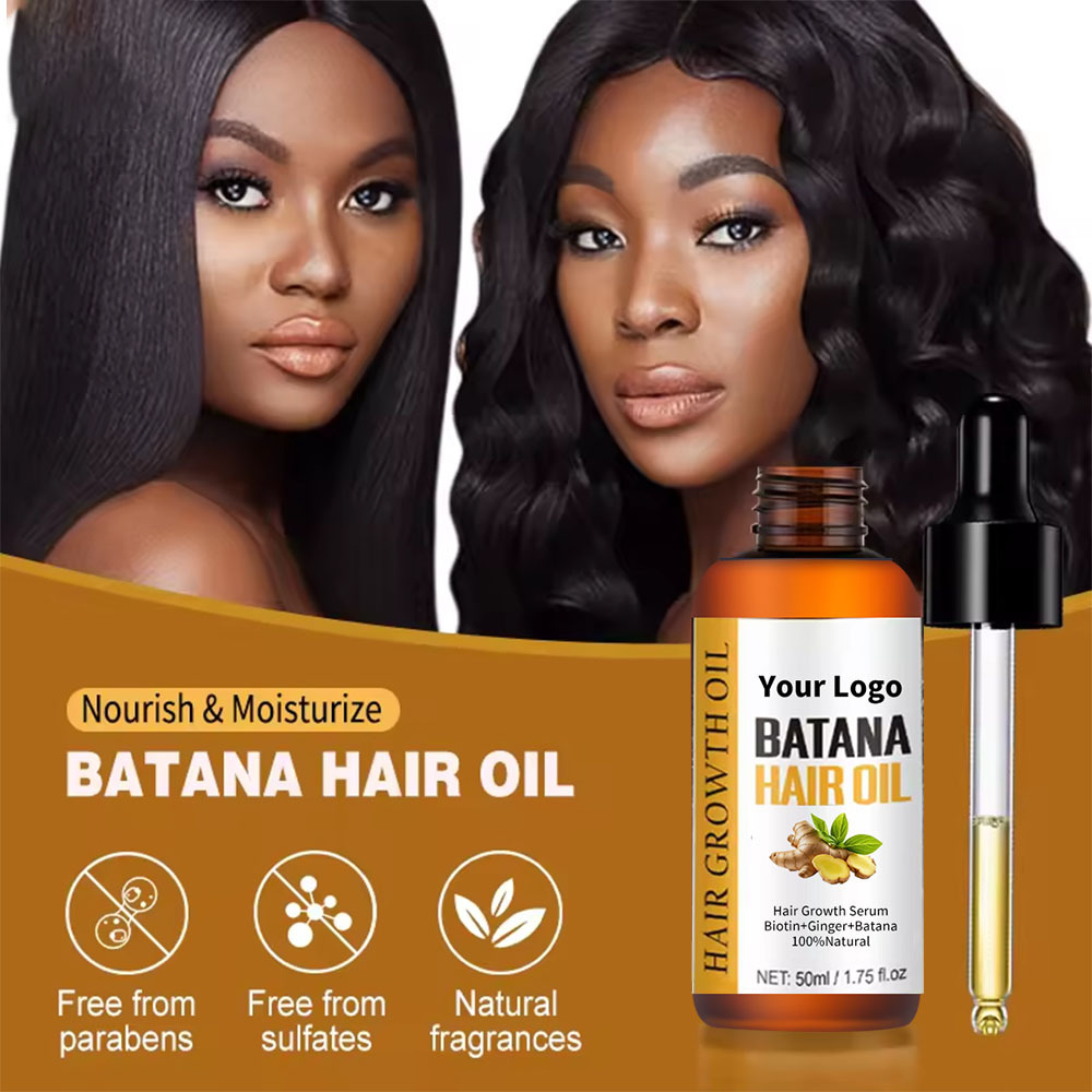 Custom BATANA Herbal Vegan Hair Care Essential Oil with Biotin for Hair Growth Thick &amp; Fluffy Improve Frizz OEM
