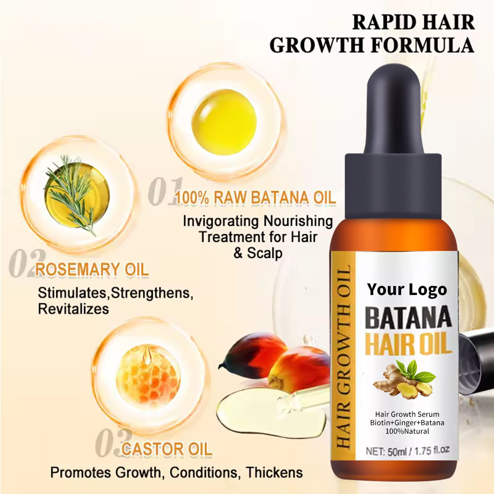 Custom BATANA Herbal Vegan Hair Care Essential Oil with Biotin for Hair Growth Thick &amp; Fluffy Improve Frizz OEM