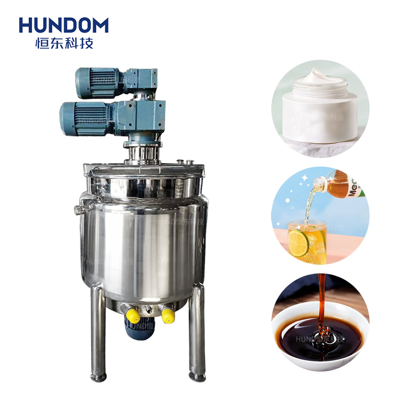 100 200 500 3000L Steam Heating Cooling Stainless Steel Double Jacketed Agitator Mixing Tank Emulsifier Homogenizer Mixer Tank