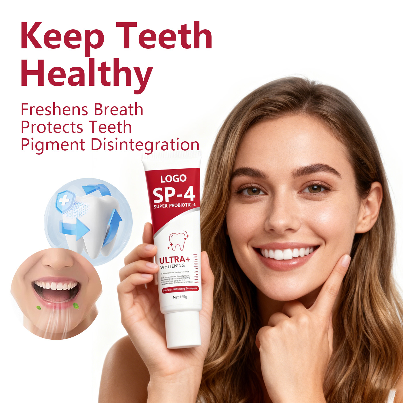 Probiotic Whitening Toothpaste Oral Microbiome Balance Stain Removal Fresh Breath Private Label