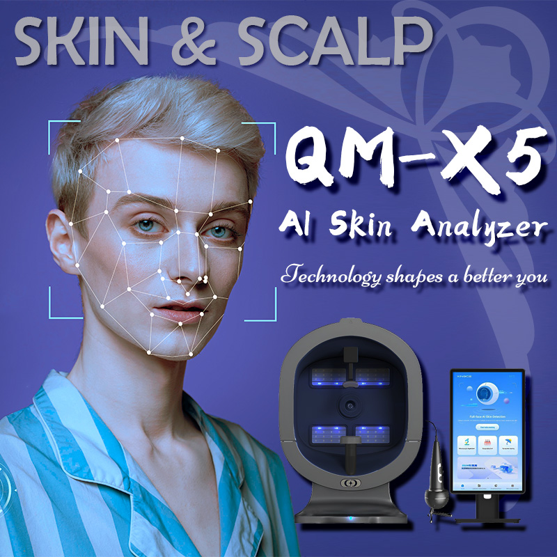 3D Ai Skin Analyzer Professional Facial Scanner Magic Mirror UV Detection Moisture Test for Salon Home Use EU Us Jp Plugs