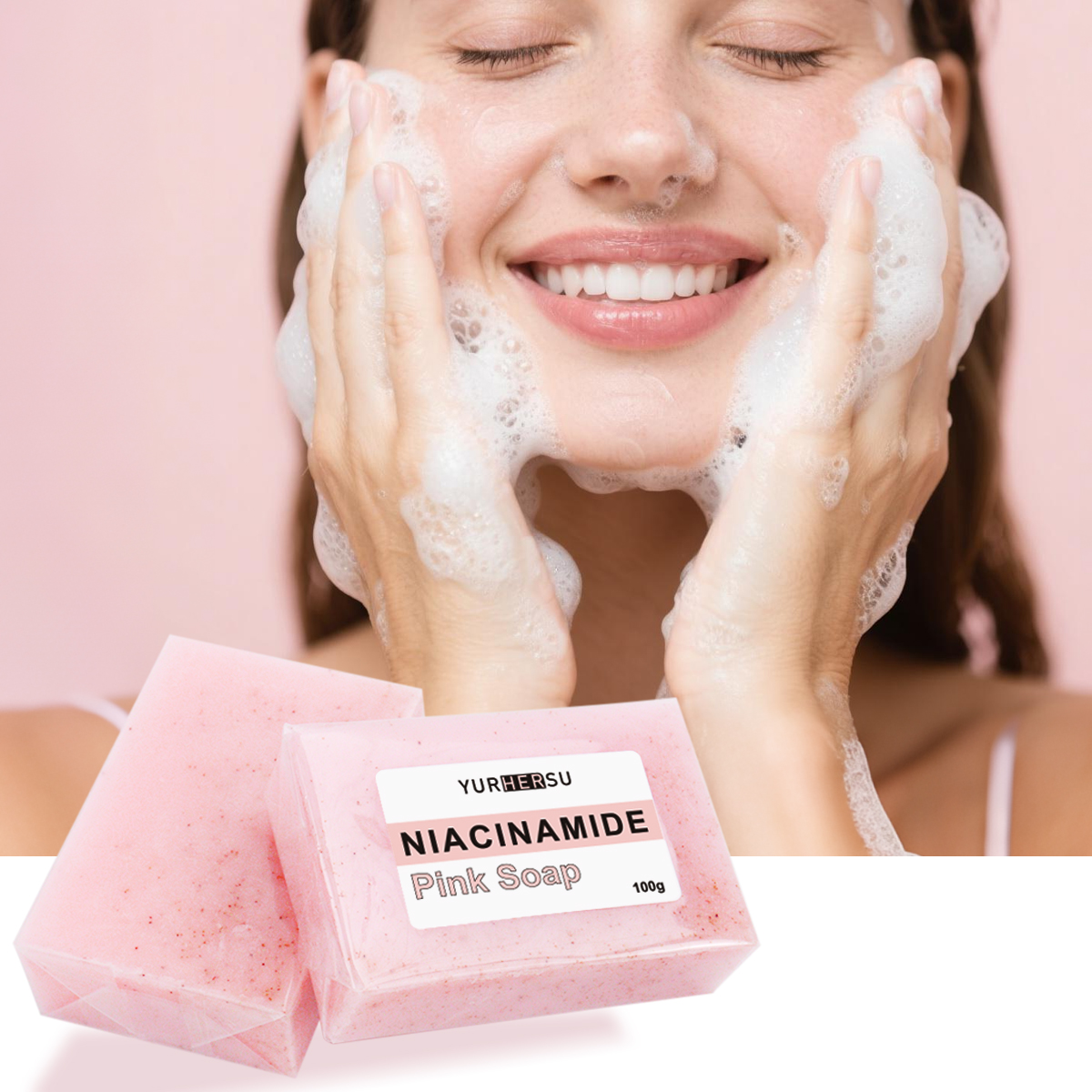 Private Label Niacinamide Face &amp; Body Soap - Gentle Exfoliation &amp; Oil Control, Fights Dullness Naturally