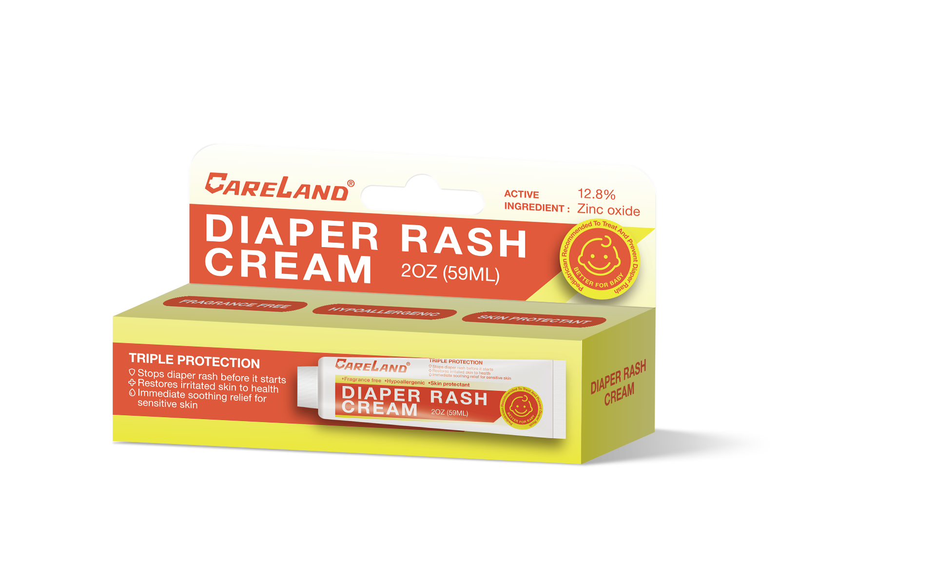 Sensitive Skin Diaper Rash Cream 12.8 Zinc Oxide Pediatrician Recommended OT-150 2oz (59ml)