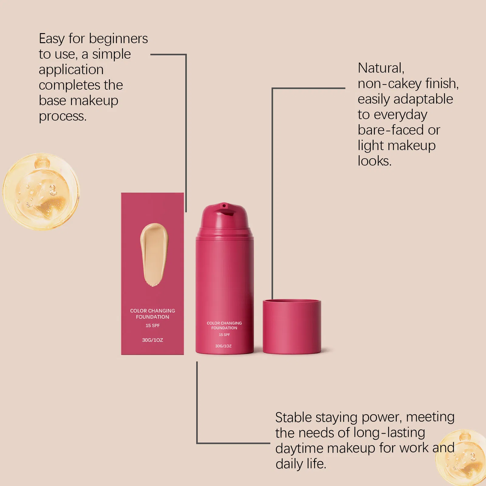 Private Label Mineral Tinted Sunscreen Serum Drops Vegan Organic Hyaluronic Acid SPF 50+ Moisturizer Sun Protector for Face