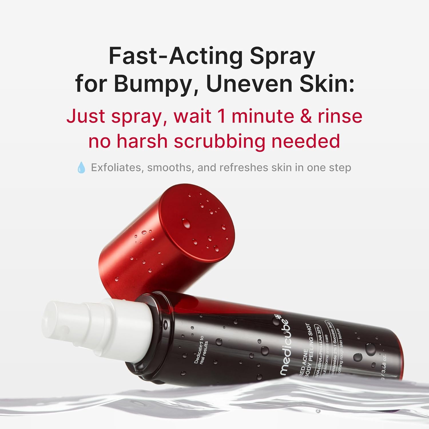 Medicube Korean Skin Care Body Care Products AHA + BHA Exfoliating Body Spray Pore Care Red Body Peeling Shot 110g