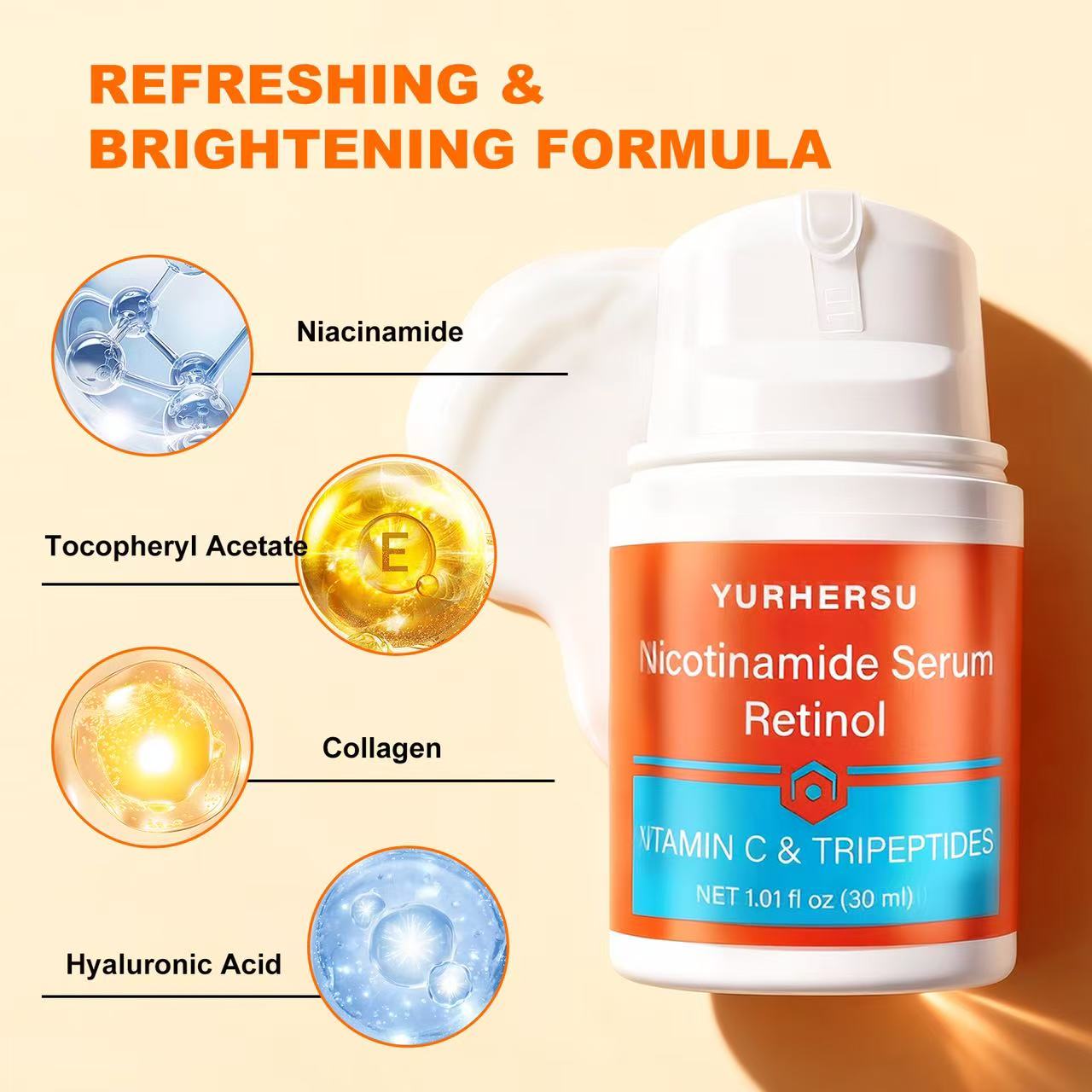 Whole Sale High-Potency Vitamin C Tripeptide Anti-Aging Serum Brightening Firming Dullness Correction Long-Lasting Moisture