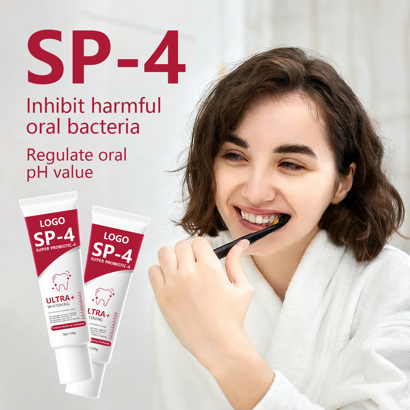 Probiotic Whitening Toothpaste Oral Microbiome Balance Stain Removal Fresh Breath Private Label