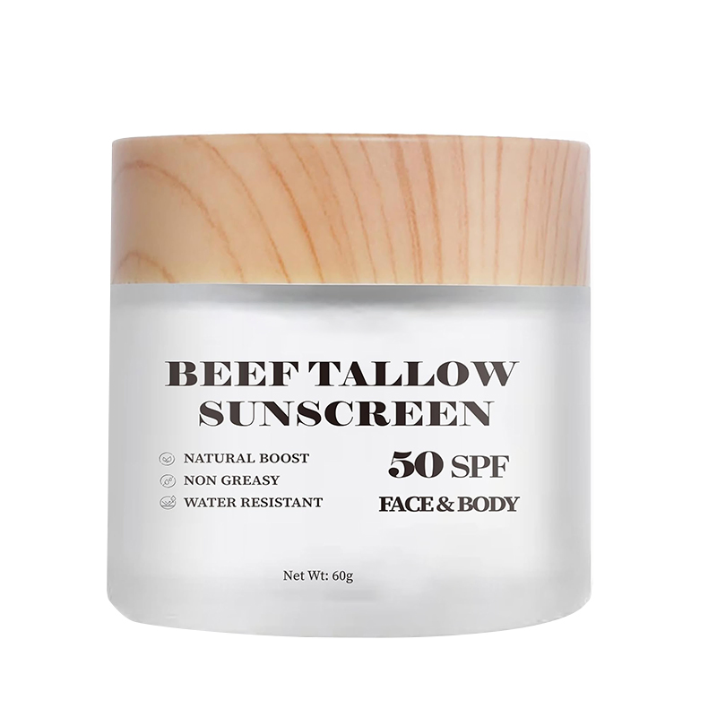 Beauty Skin Care Sunscreen SPF 50+ Non-Greasy Formula Organic Beef Tallow Sunscreen