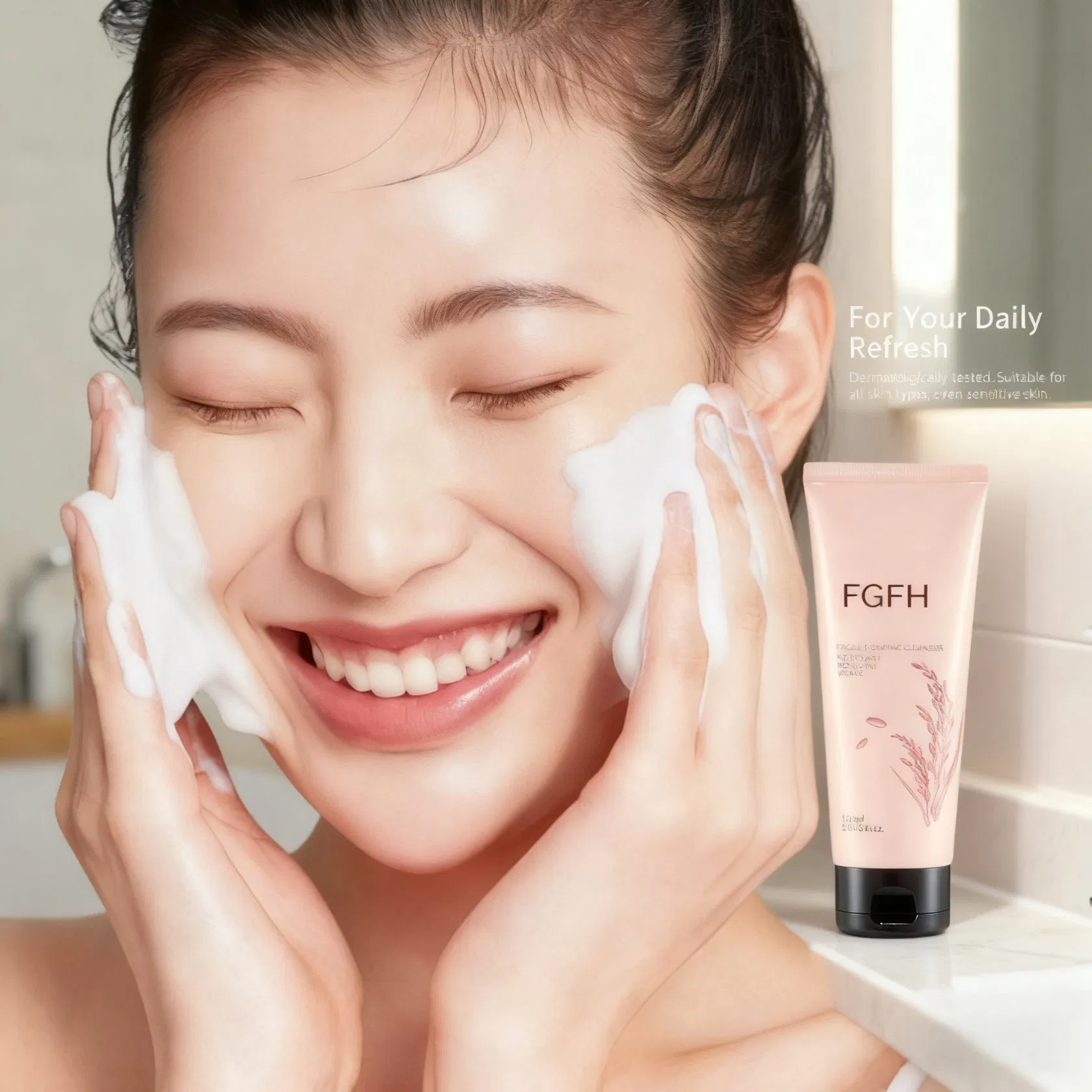 Moisture Foaming Cleansing Foam Face Wash for Sensitive Skin
