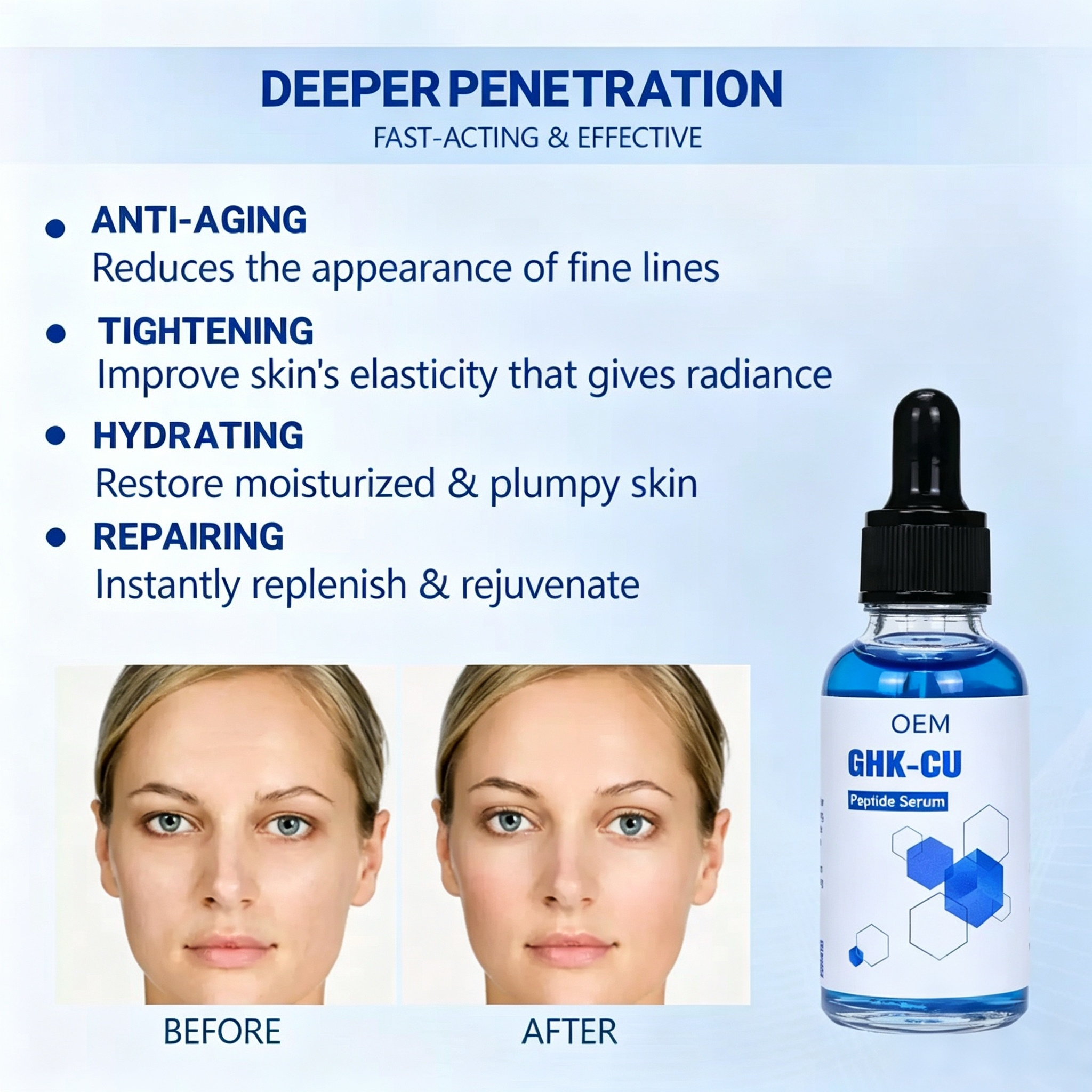 Professional GHK-Cu Snap-8 Peptide Serum for Advanced Anti-aging Intensive "8D" Tightening Results Innovative High-tech Formula
