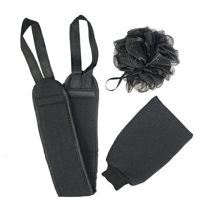 Black scrub towel set