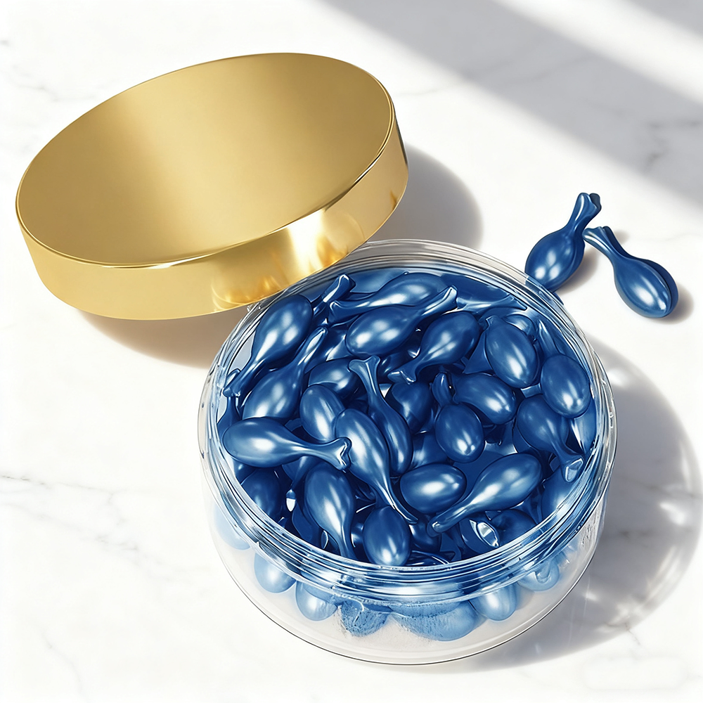 Blue Copper Peptide Facial Serum Capsule Anti Wrinkle Anti Aging Firming Skin Repair GHK-CU Blue Copper Peptide Capsule Serum