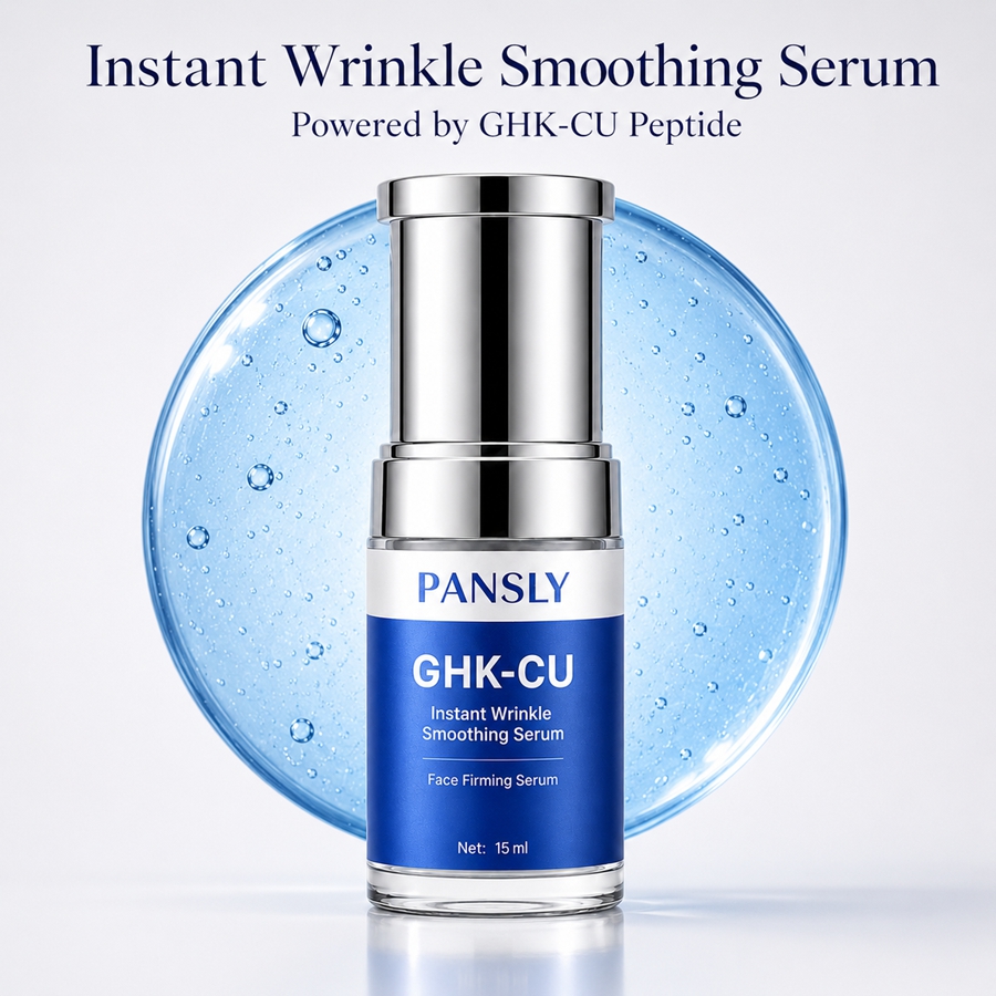 OEM Wholesale GHK-Cu Blue Copper Peptide Face Serum Instant Wrinkle Smoothing Firming Essence Facial Serum