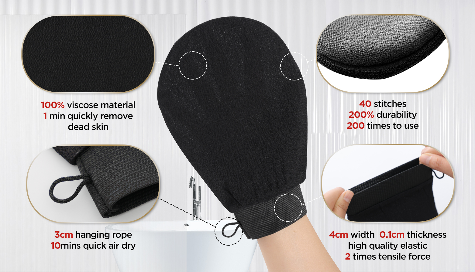Exfoliating Bath Scrub Morocco Kessa Glove 3