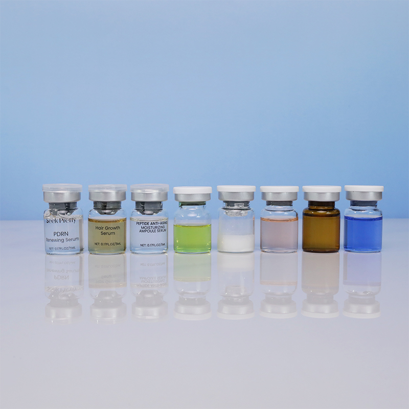 Seek Pretty Private Label MTS Face Acne Ergothioneine Peptides Ampoule Skin Care Hair Growth Serum Bio Sponge Face Serum