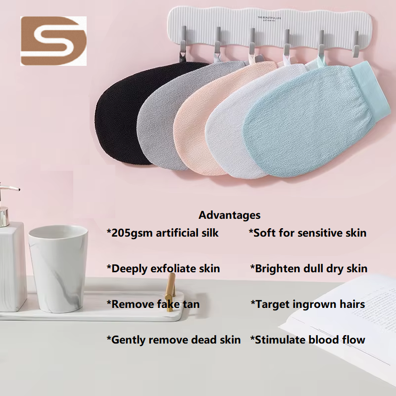 Scrub Mitt Gloves Supplier Moroccan Kessa Glove Exfoliating Bath Mitts Body Scrubber Viscose Morocco Bath Gloves Brushes Sponges