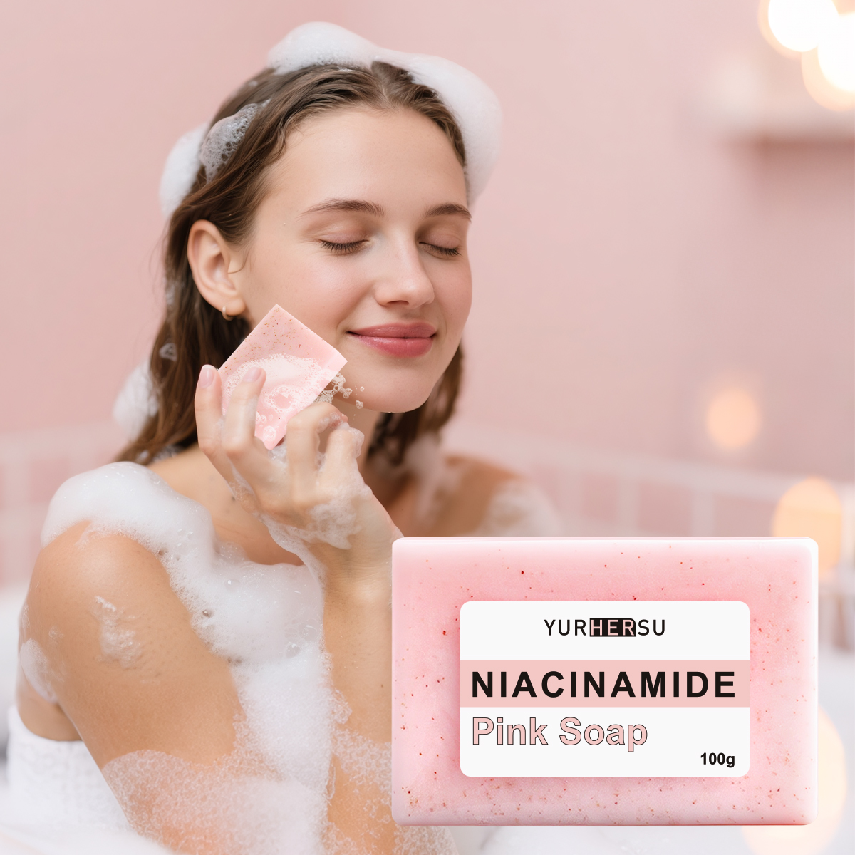Private Label Niacinamide Face &amp; Body Soap - Gentle Exfoliation &amp; Oil Control, Fights Dullness Naturally