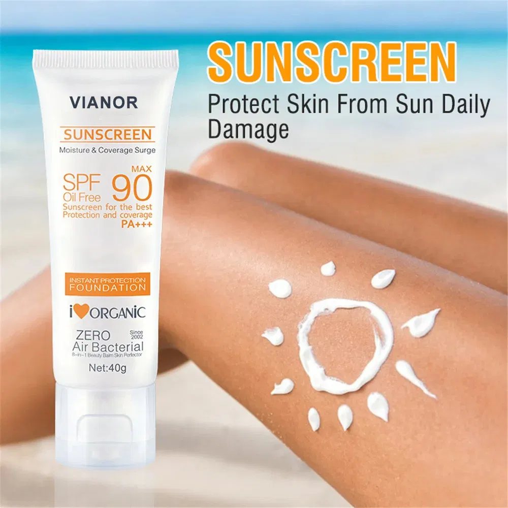 Private Label SPF 50 Oil-Free and Zinc-Oxide Tinted Sunburn Sun Block Sunscreen